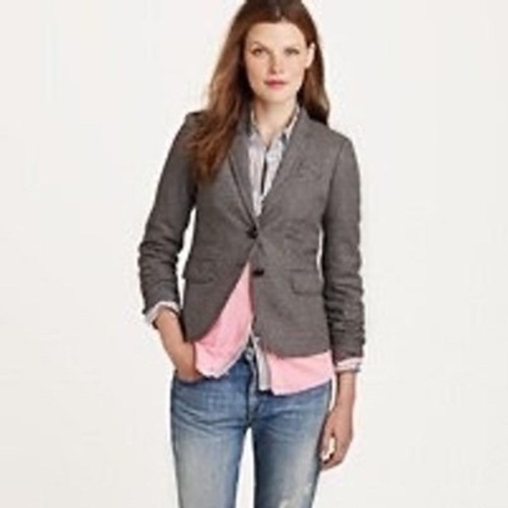 J.Crew Schoolboy Blazer Women's Size 10 Houndstooth Wool Blend Classic